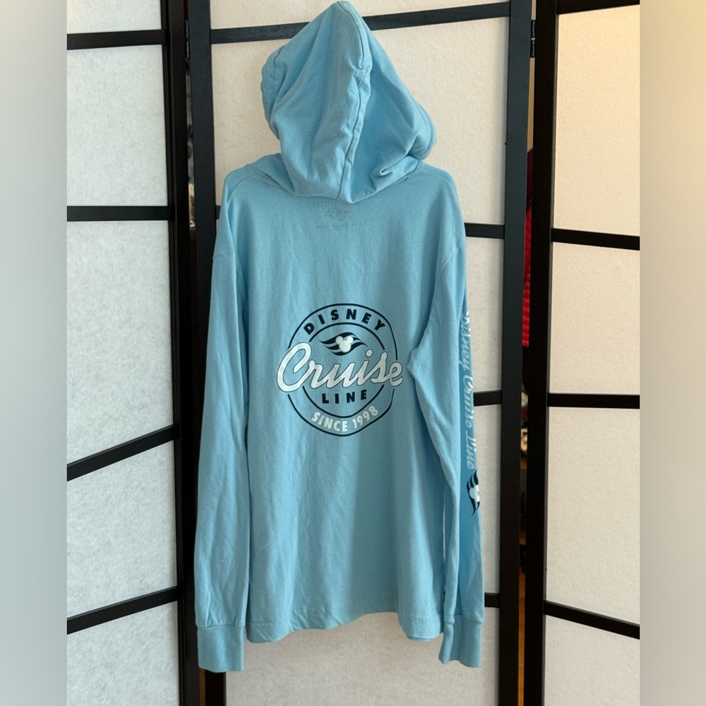 Disney Cruise Line Light Blue Hooded T-shirt ~ Size Small
